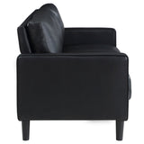 Ruth 2-Piece Upholstered Track Arm Sofa Set, Black