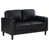 Ruth 2-Piece Upholstered Track Arm Sofa Set, Black