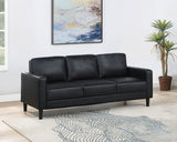 Ruth Upholstered Track Arm Sofa - Black Faux Leather