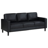 Ruth Upholstered Track Arm Sofa - Black Faux Leather