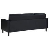 Ruth Upholstered Track Arm Sofa - Black Faux Leather