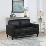 Ruth Upholstered Track Arm Loveseat - Black