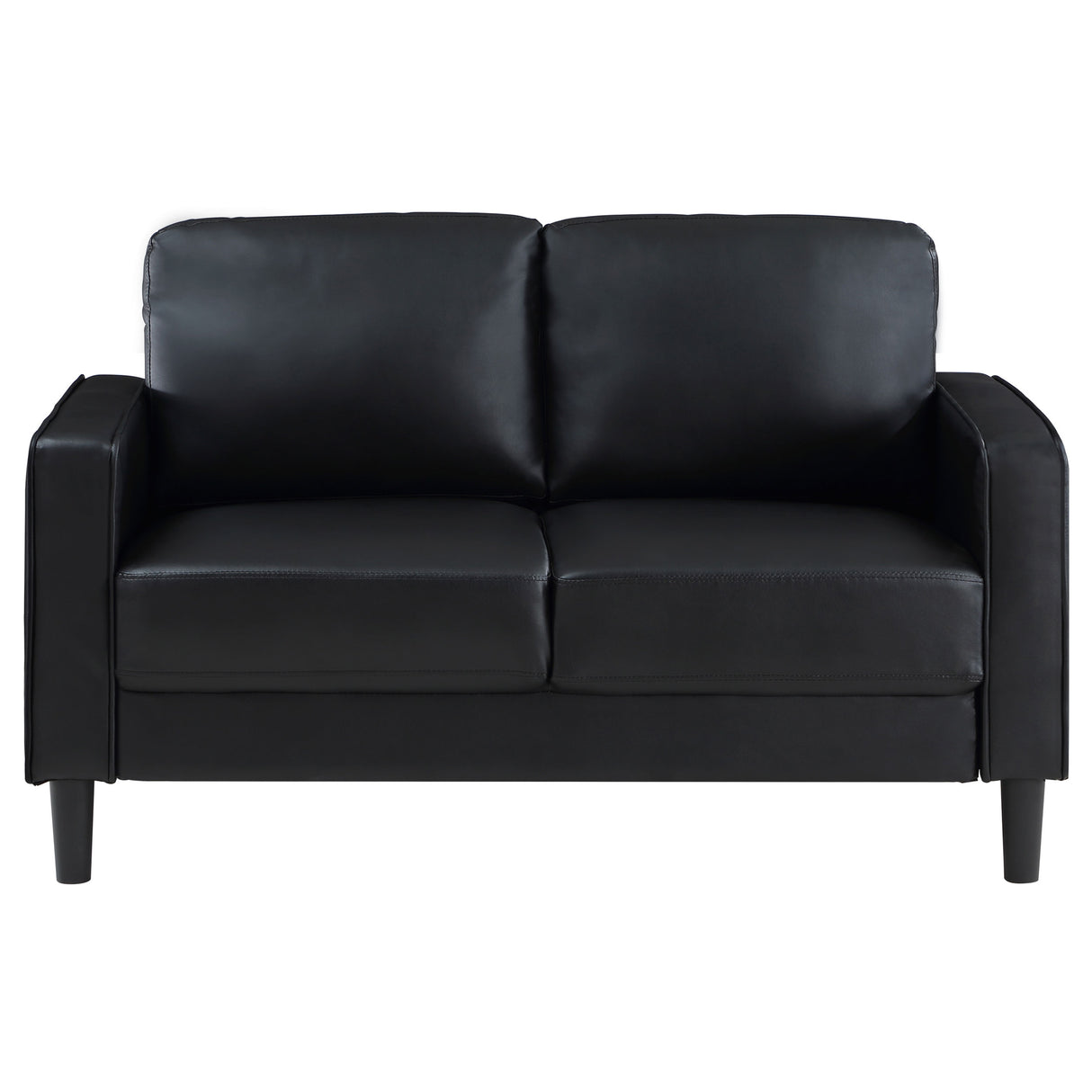 Ruth Upholstered Track Arm Loveseat - Black