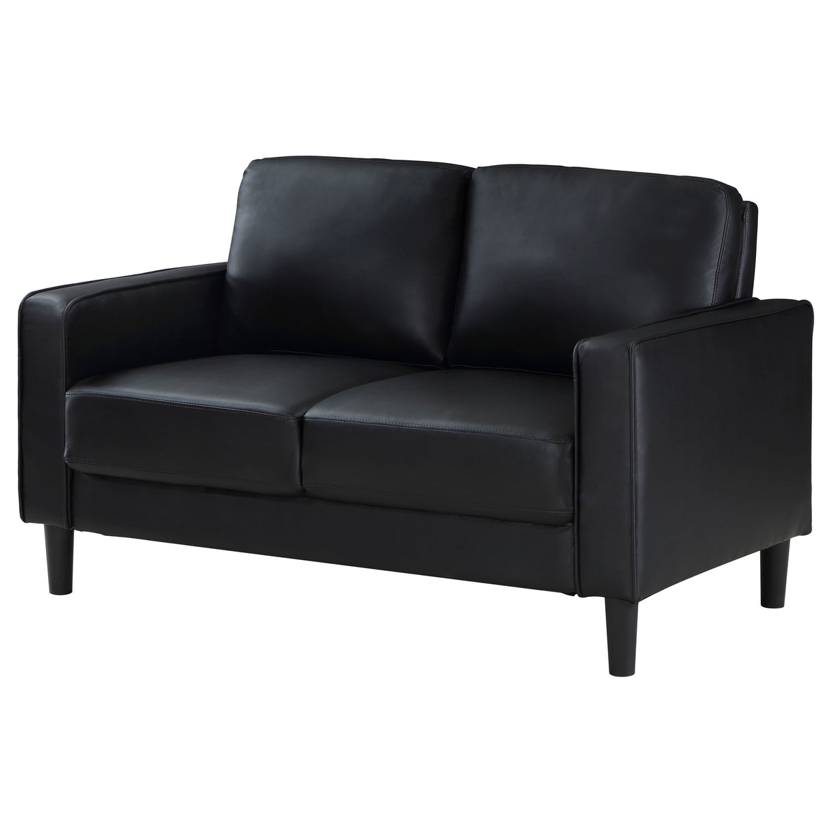 Ruth Upholstered Track Arm Loveseat - Black