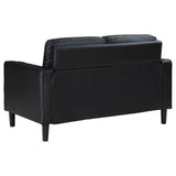 Ruth Upholstered Track Arm Loveseat - Black