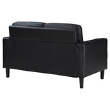 Ruth Upholstered Track Arm Loveseat - Black