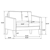 Ruth Upholstered Track Arm Loveseat - Black