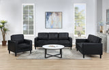 Ruth Upholstered Track Arm Loveseat - Black