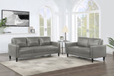 Ruth 2-Piece Grey Upholstered Track Arm Sofa Set