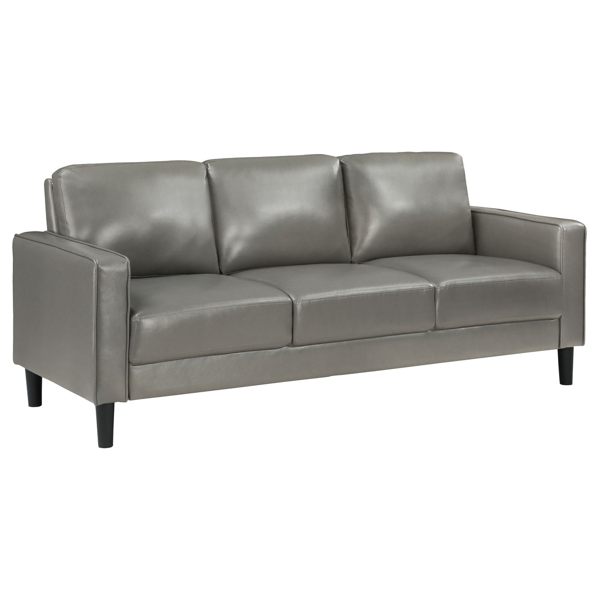 Ruth 2-Piece Grey Upholstered Track Arm Sofa Set