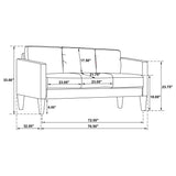 Ruth Upholstered Track Arm Sofa in Grey