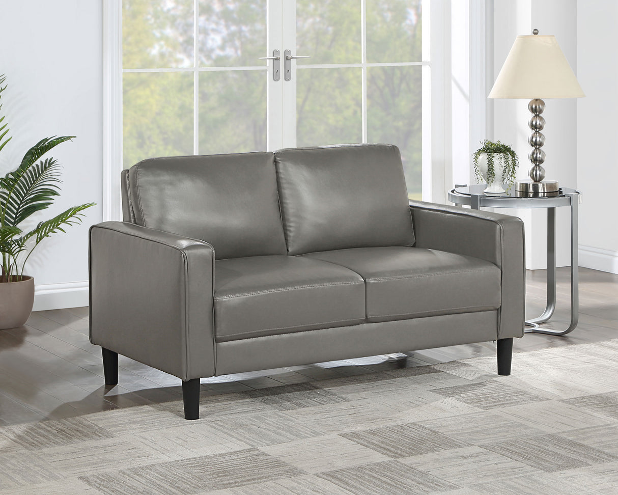 Ruth Upholstered Track Arm Loveseat - Grey