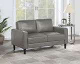 Ruth Upholstered Track Arm Loveseat - Grey