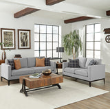 Apperson 2-Piece Upholstered Track Arm Sofa Set Light Grey
