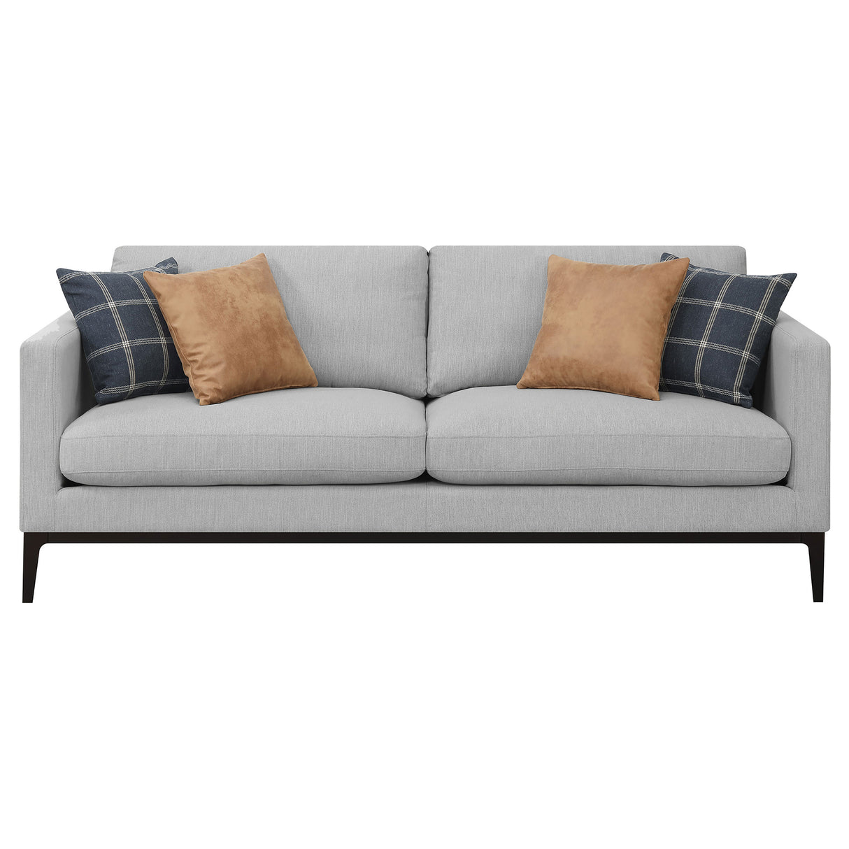 Apperson 2-Piece Upholstered Track Arm Sofa Set Light Grey
