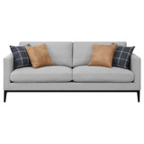Apperson 2-Piece Upholstered Track Arm Sofa Set Light Grey