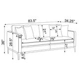 Apperson 2-Piece Upholstered Track Arm Sofa Set Light Grey