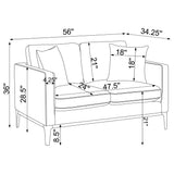 Apperson 2-Piece Upholstered Track Arm Sofa Set Light Grey