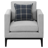 Apperson Upholstered Track Arm Accent Chair Light Grey