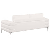 Jessel Chenille Upholstered Track Arm Sofa Ivory
