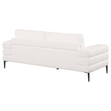 Jessel Chenille Upholstered Track Arm Sofa Ivory