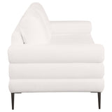 Jessel Chenille Upholstered Track Arm Sofa Ivory