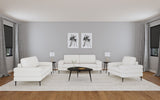 Jessel Chenille Upholstered Track Arm Sofa Ivory