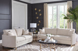 Corliss 2-Piece Upholstered Arched Arm Sofa Set Beige