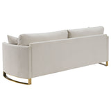 Corliss 2-Piece Upholstered Arched Arm Sofa Set Beige