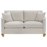 Corliss 2-Piece Upholstered Arched Arm Sofa Set Beige
