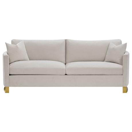Corliss Upholstered Curved Track Arm Sofa in Beige