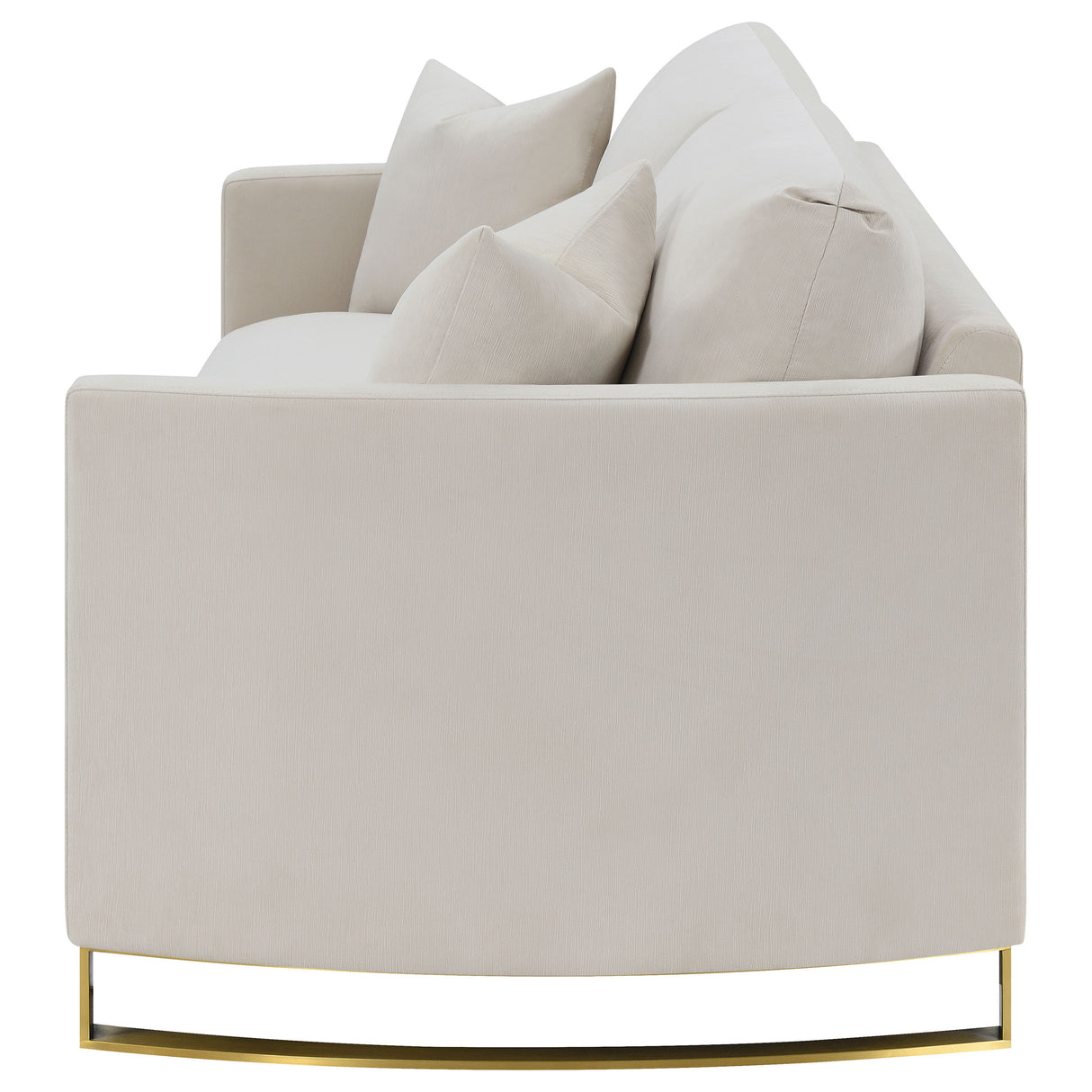 Corliss Upholstered Curved Track Arm Sofa in Beige