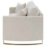 Corliss Upholstered Curved Track Arm Sofa in Beige