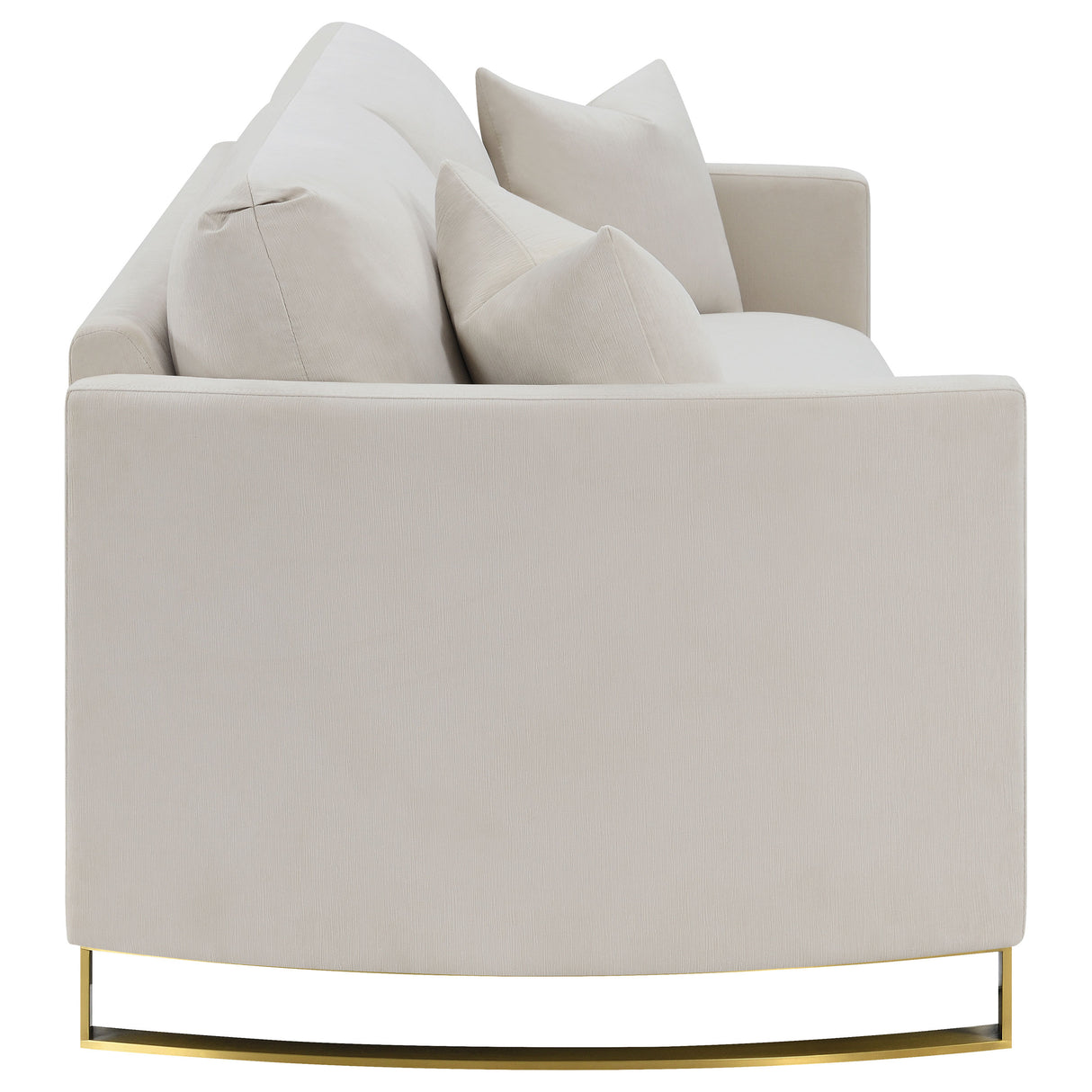 Corliss Upholstered Curved Track Arm Sofa in Beige