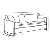 Corliss Upholstered Curved Track Arm Sofa in Beige