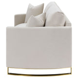 Corliss Upholstered Curved Track Arm Loveseat - Beige