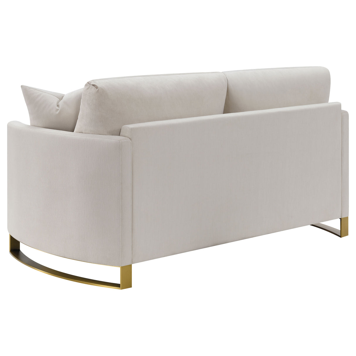 Corliss Upholstered Curved Track Arm Loveseat - Beige