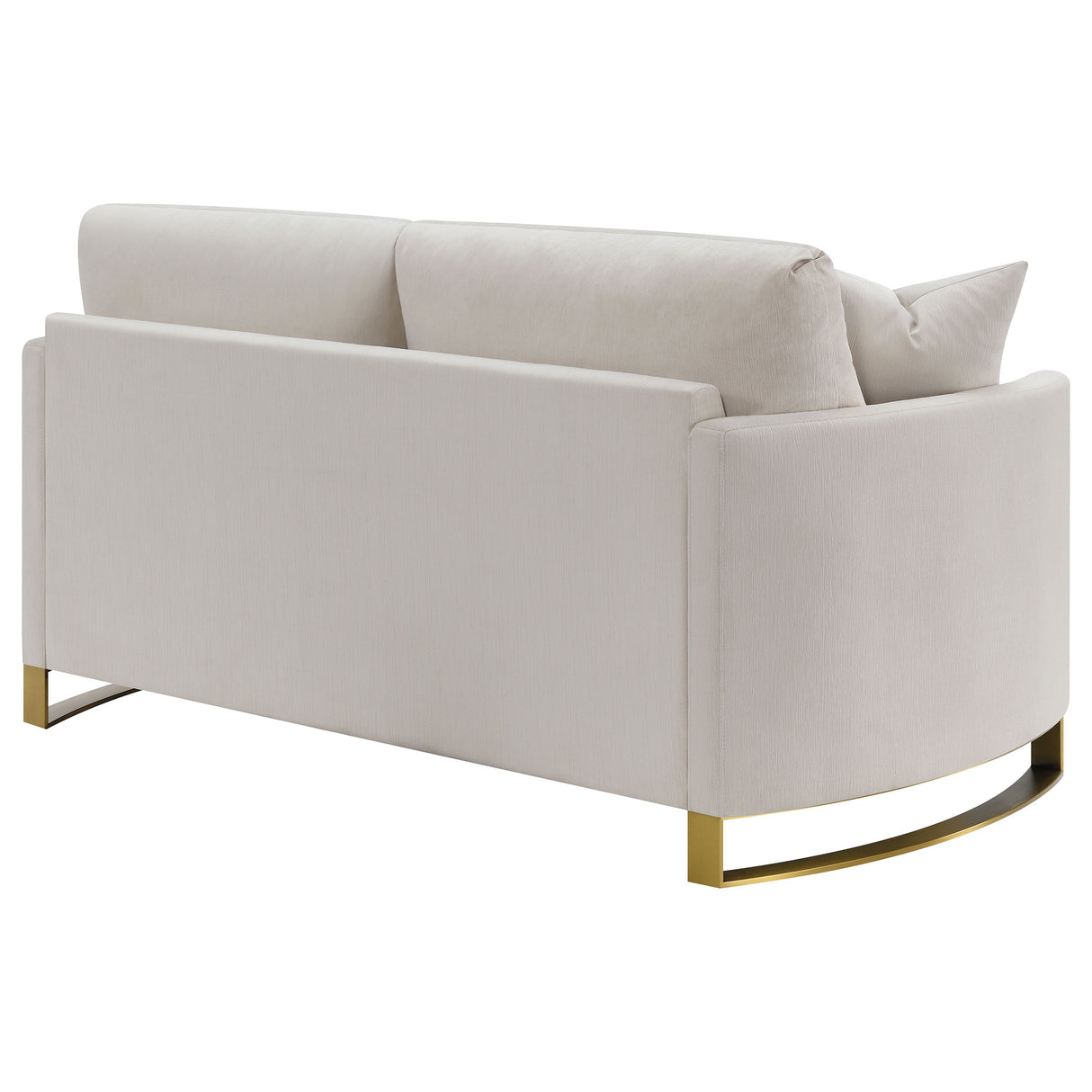 Corliss Upholstered Curved Track Arm Loveseat - Beige