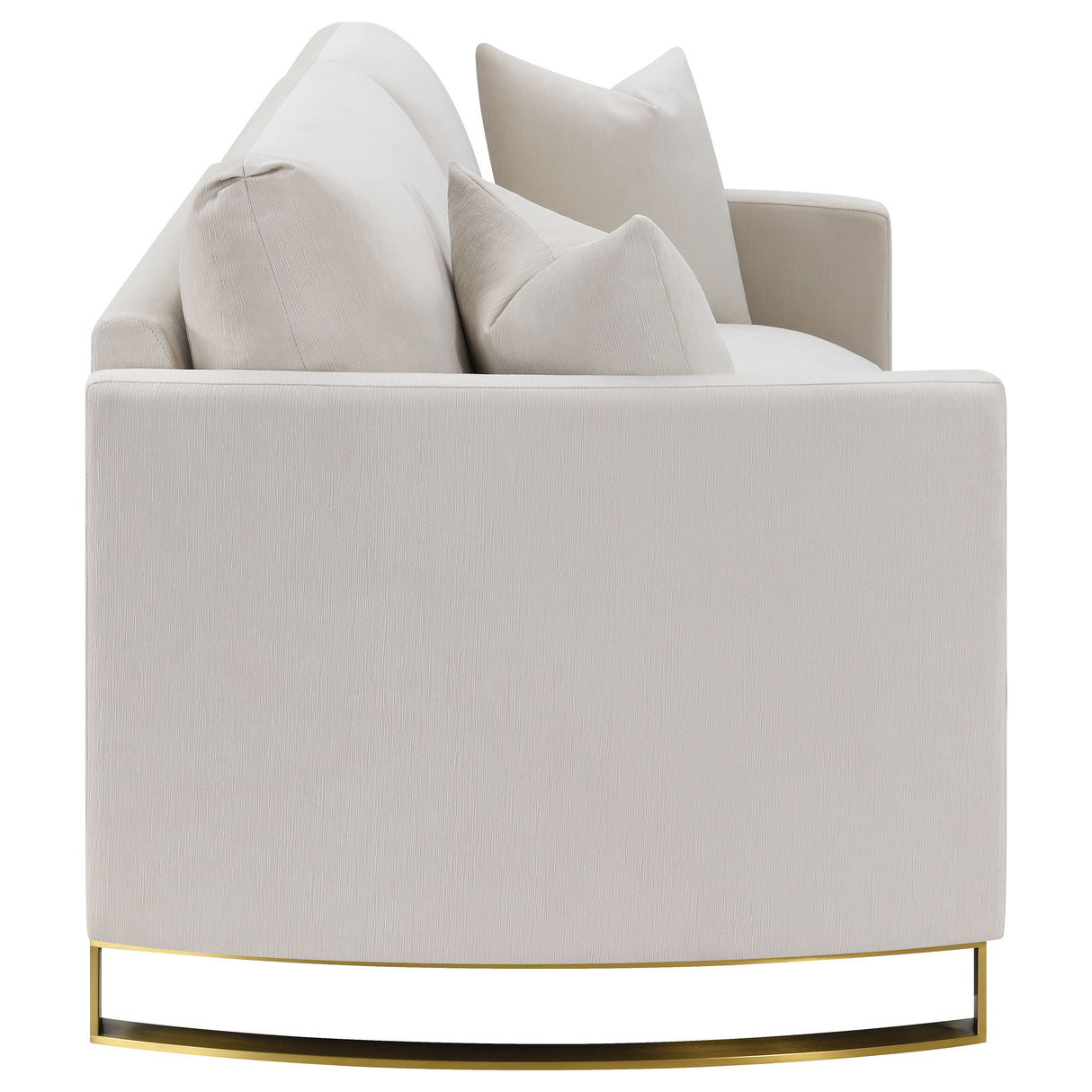 Corliss Upholstered Curved Track Arm Loveseat - Beige