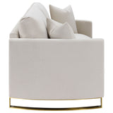 Corliss Upholstered Curved Track Arm Loveseat - Beige