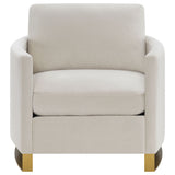 Corliss Upholstered Curved Track Arm Chair, Beige