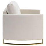 Corliss Upholstered Curved Track Arm Chair, Beige