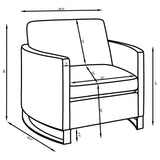 Corliss Upholstered Curved Track Arm Chair, Beige