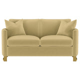 Corliss 2-Piece Velvet Upholstered Sofa Set Camel