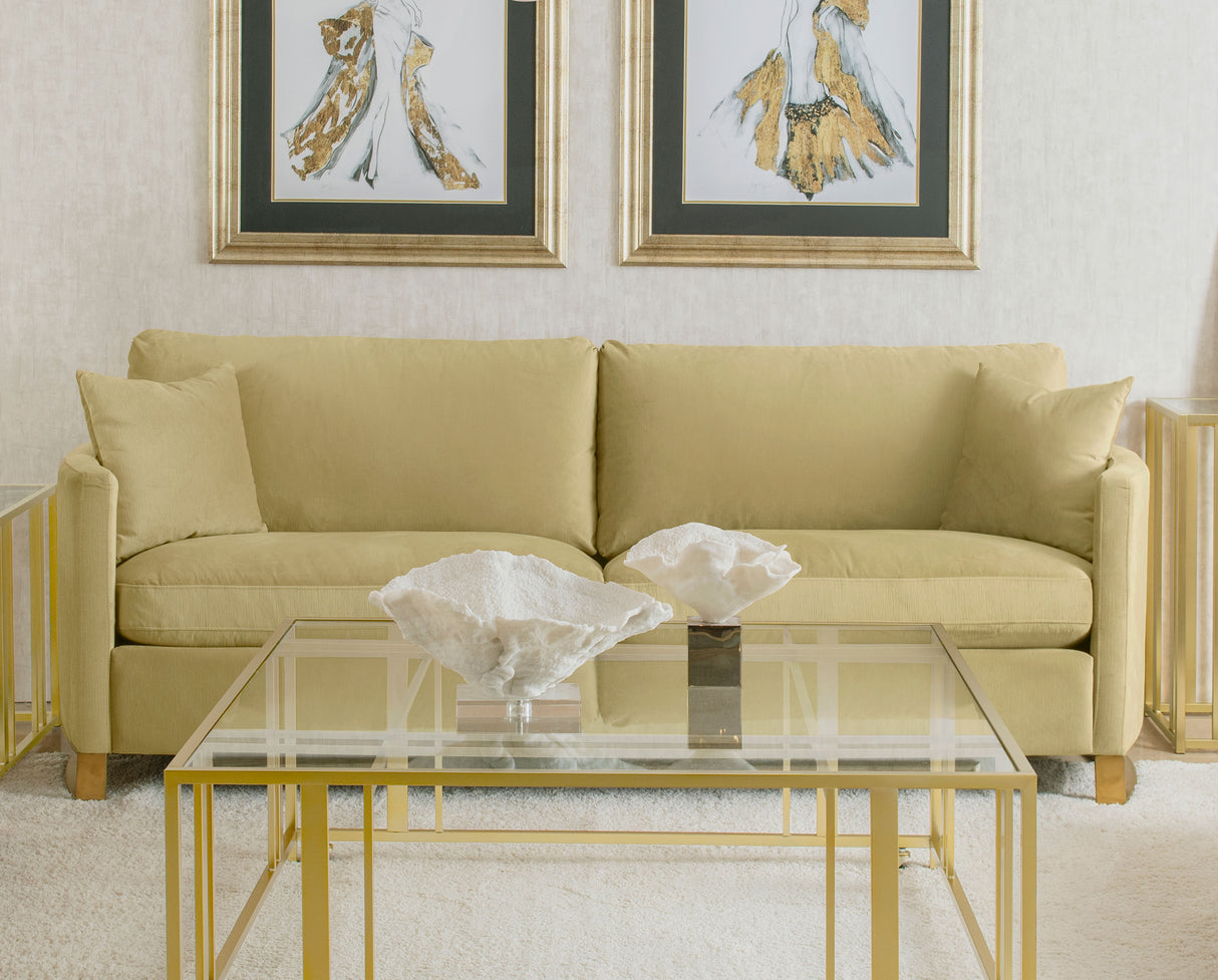 Corliss Upholstered Curved Track Arm Sofa in Camel