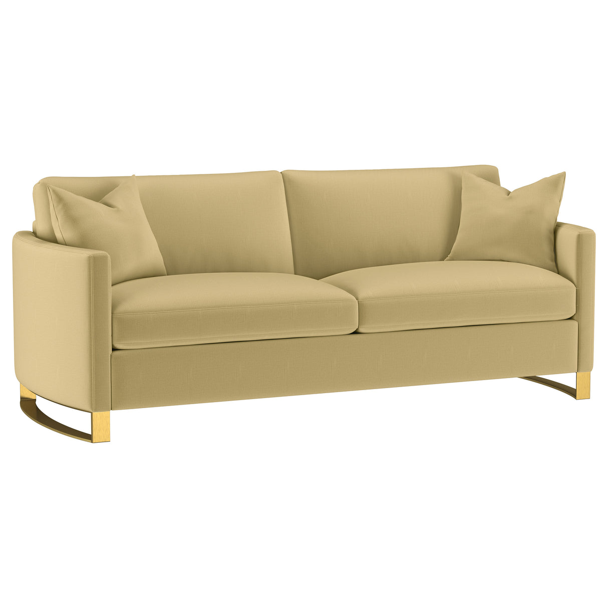 Corliss Upholstered Curved Track Arm Sofa in Camel