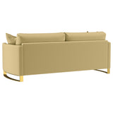 Corliss Upholstered Curved Track Arm Sofa in Camel