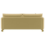Corliss Upholstered Curved Track Arm Sofa in Camel