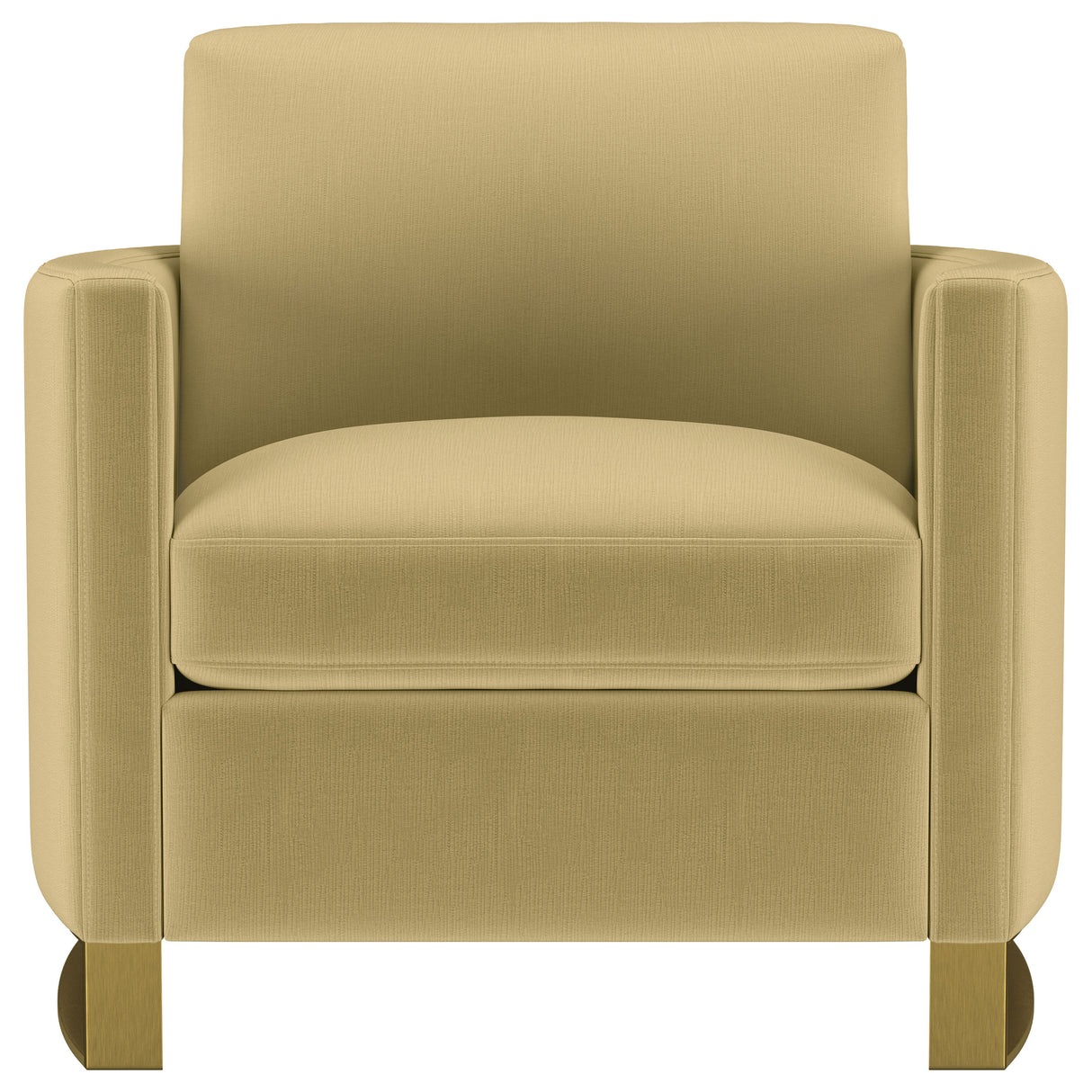 Corliss Upholstered Curved Track Arm Chair in Camel