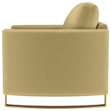 Corliss Upholstered Curved Track Arm Chair in Camel